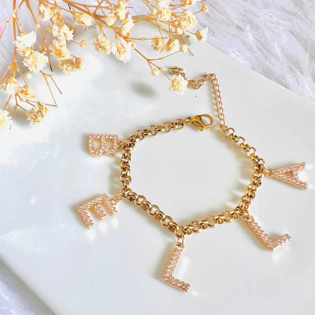 Letter bling bracelet