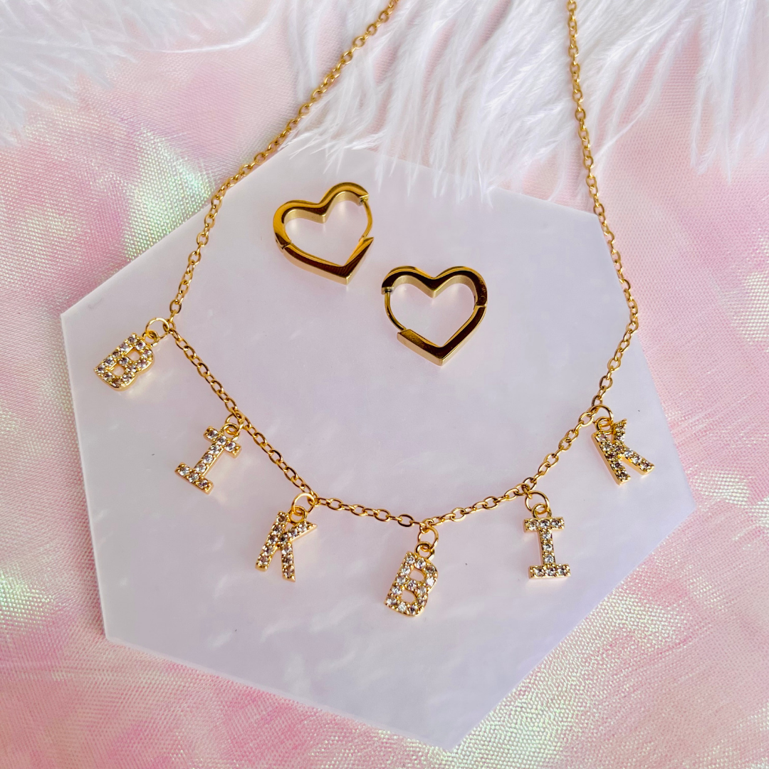 Letter bling necklaces