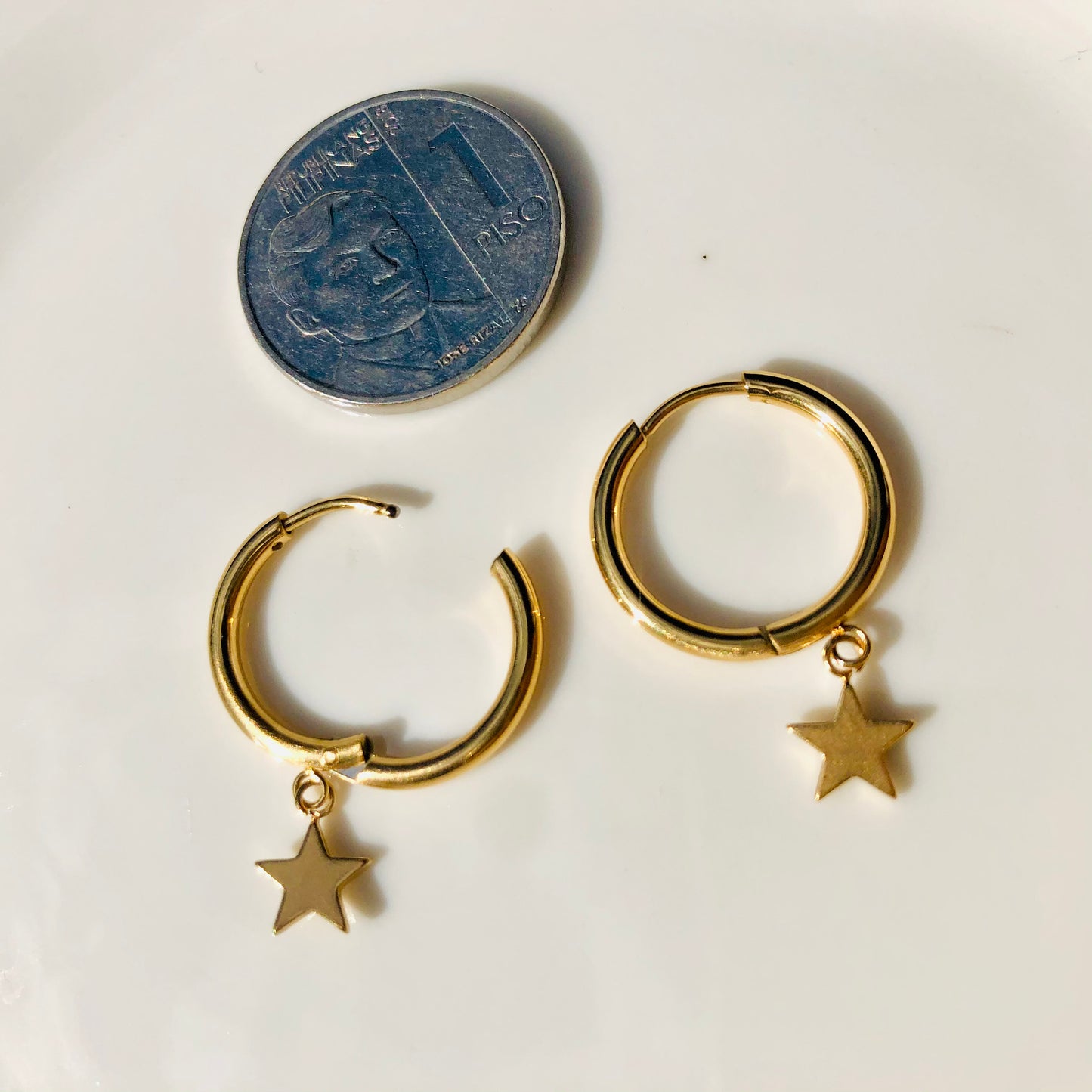 Star loop earrings